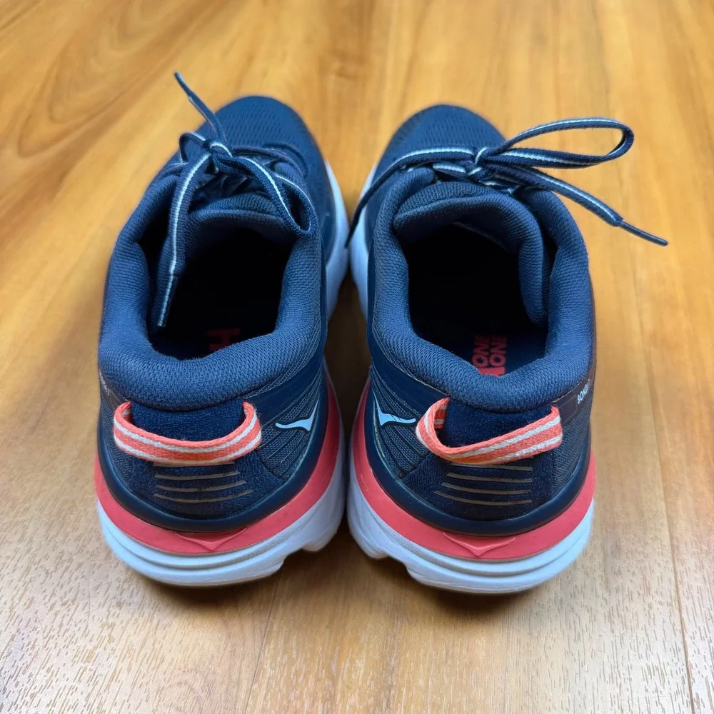 Hoka One One Bondi 7 Womens 6.5 Navy Blue Running Shoes 1110519 BIBBL